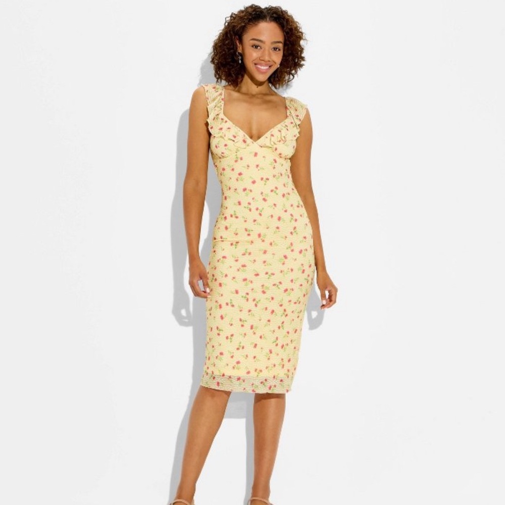 Wild Fable yellow Floral dress